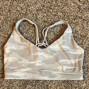 Athleta Strappy Solace Sports Bra - Grey Camo - Medium